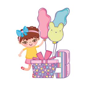 卡通生日女孩