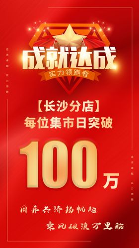 业绩海报销售冠军冠军榜喜庆