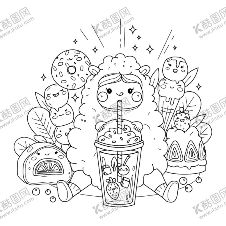 编号：49374112080520378157【酷图网】源文件下载-可爱描线图