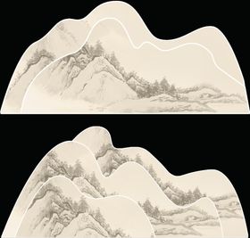中国风新中式婚礼大山形屏风迎宾