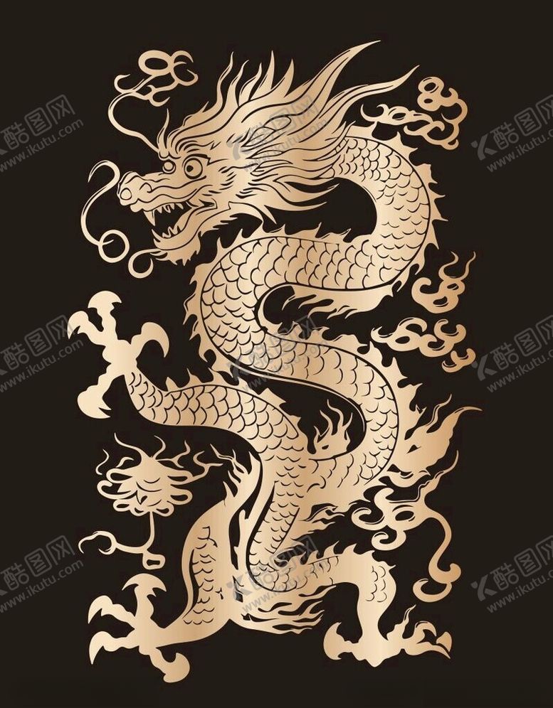 编号：44832101250606175028【酷图网】源文件下载-剪纸龙图片