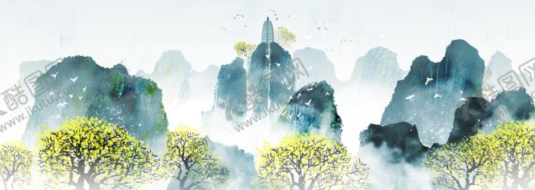 编号：74561709230611086616【酷图网】源文件下载-水墨山水