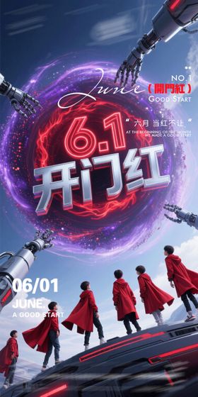酒吧61开门红KTV海报电商背景