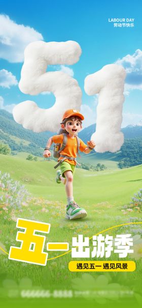 绿色五一出游季宣传海报