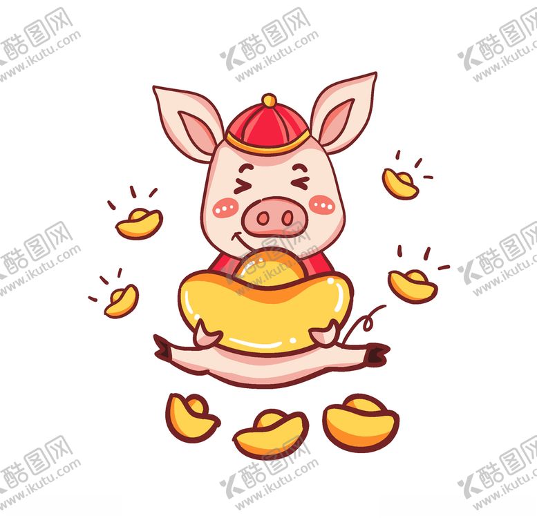 编号：74338405172348265688【酷图网】源文件下载-卡通猪元宝猪