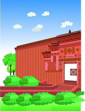传统建筑屋脊中国特色