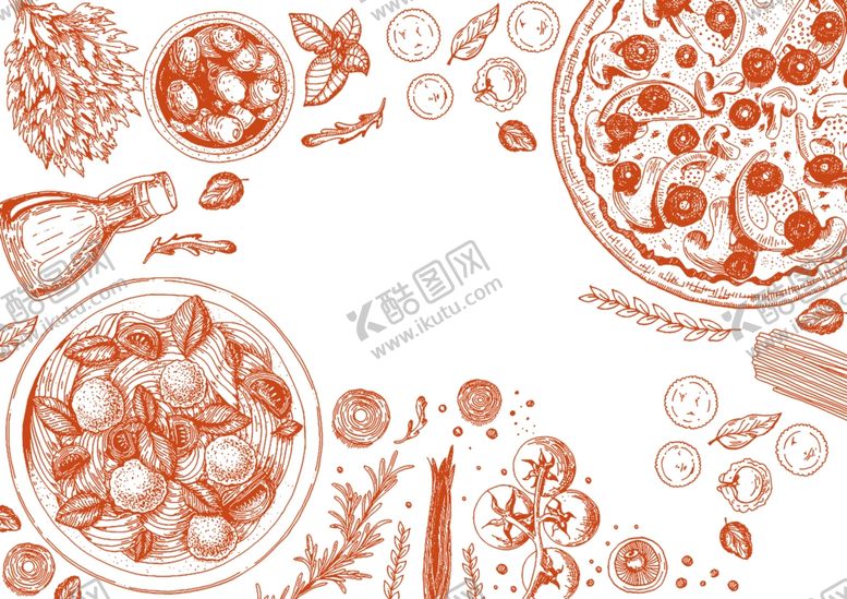 编号：19768110120635025350【酷图网】源文件下载-手绘美食底纹