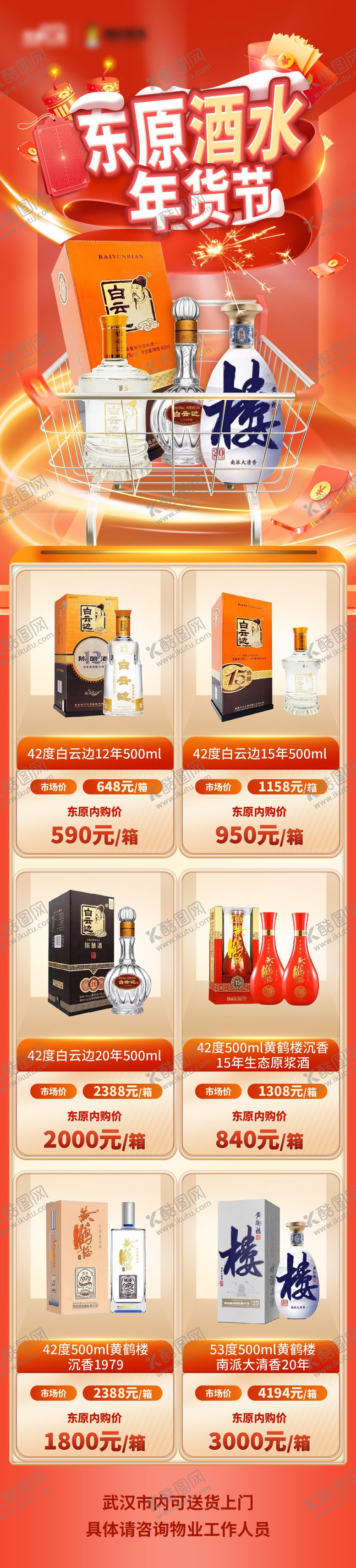 编号：25315511240712182266【酷图网】源文件下载-酒水年货节电商长图