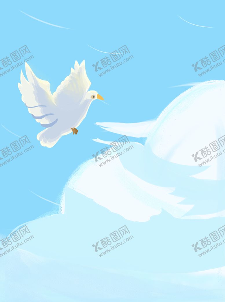 编号：20841610012148543756【酷图网】源文件下载-蓝天白云鸽子