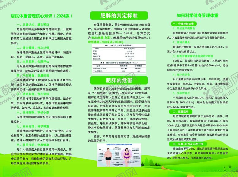 编号：35826311180057278013【酷图网】源文件下载-体重管理折页