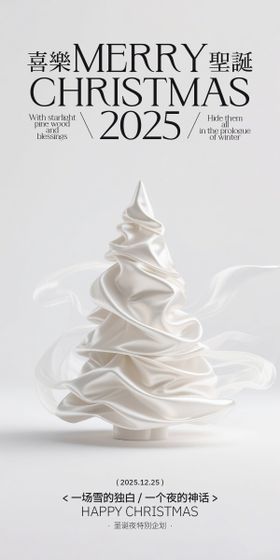 圣诞丝绸简洁活动策划海报