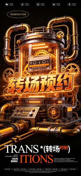 酒吧ktv转场预订海报