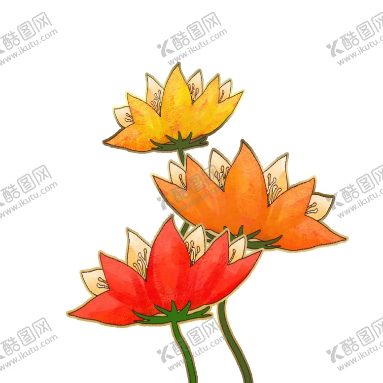 编号：41794703310116014755【酷图网】源文件下载-国潮荷花装饰元素
