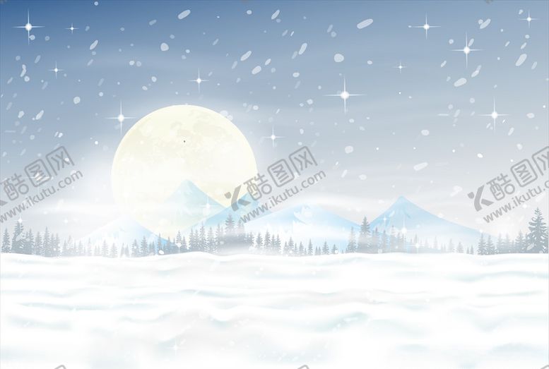 编号：92288010261630521550【酷图网】源文件下载-卡通雪景插画