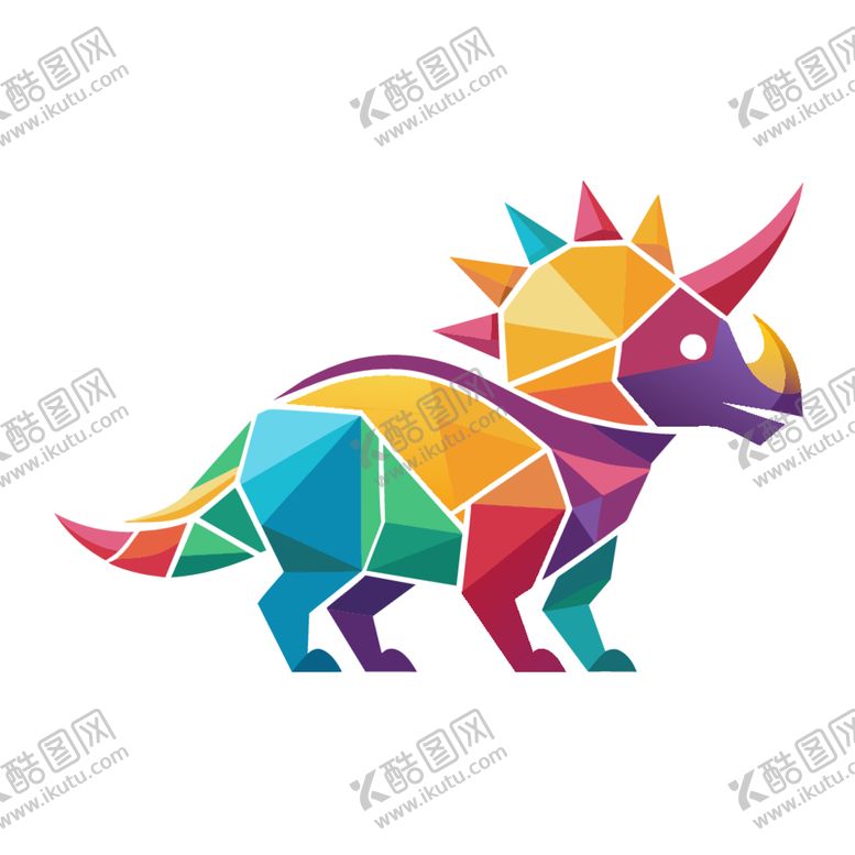 编号：85015202250615136266【酷图网】源文件下载-极简主义风格的三角龙头像