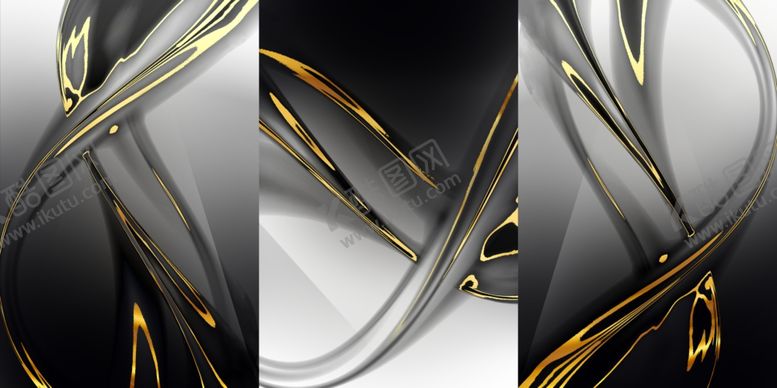 编号：46687709261239034143【酷图网】源文件下载-新中式金箔金色抽象线条装饰画