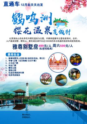 养生温泉度假村旅游海报