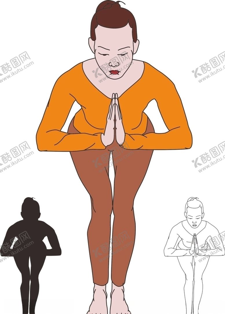 编号：87401005111501501789【酷图网】源文件下载-瑜伽弯腰合掌