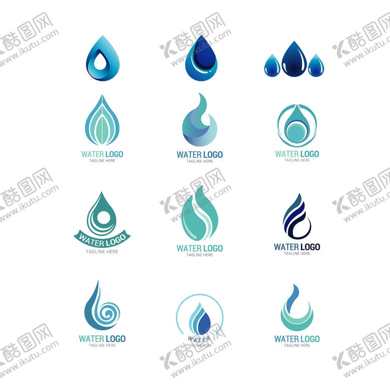 编号：36049209210128171658【酷图网】源文件下载-水滴logo标志