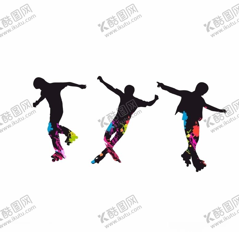 编号：70179510081338006660【酷图网】源文件下载-轮滑运动彩色人物