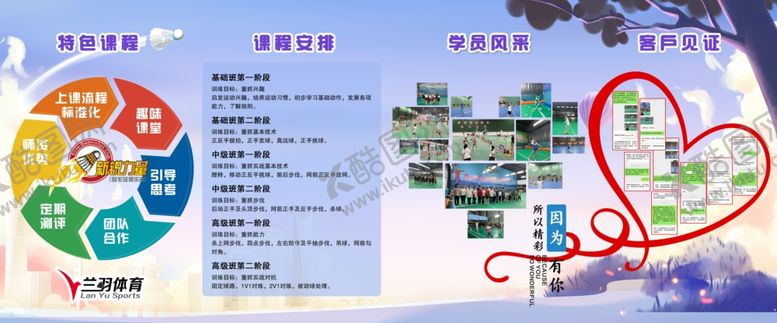 编号：10357607012001142044【酷图网】源文件下载-羽毛球特色课程展板