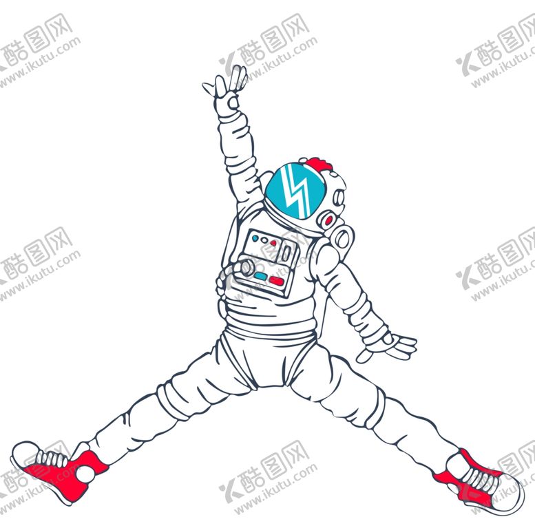 编号：79850606181909503856【酷图网】源文件下载-宇航员卡通T恤热图