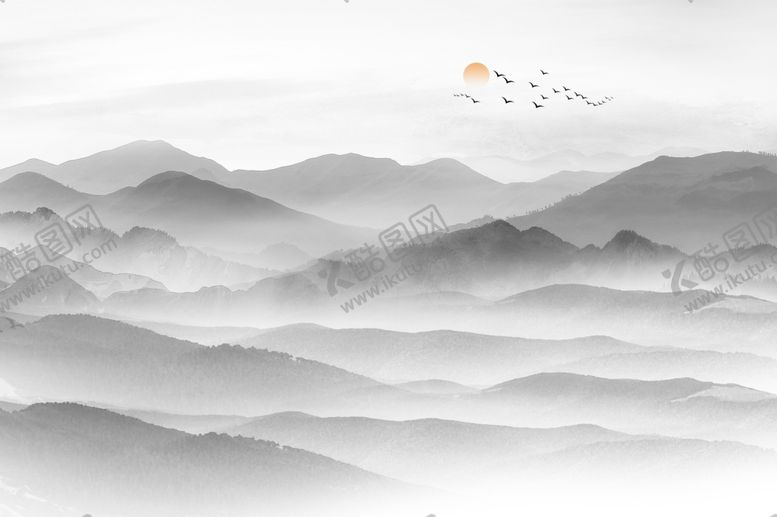编号：94343410250531159303【酷图网】源文件下载-水墨山背景
