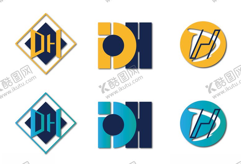 编号：20075810191642042276【酷图网】源文件下载-DH字母logo