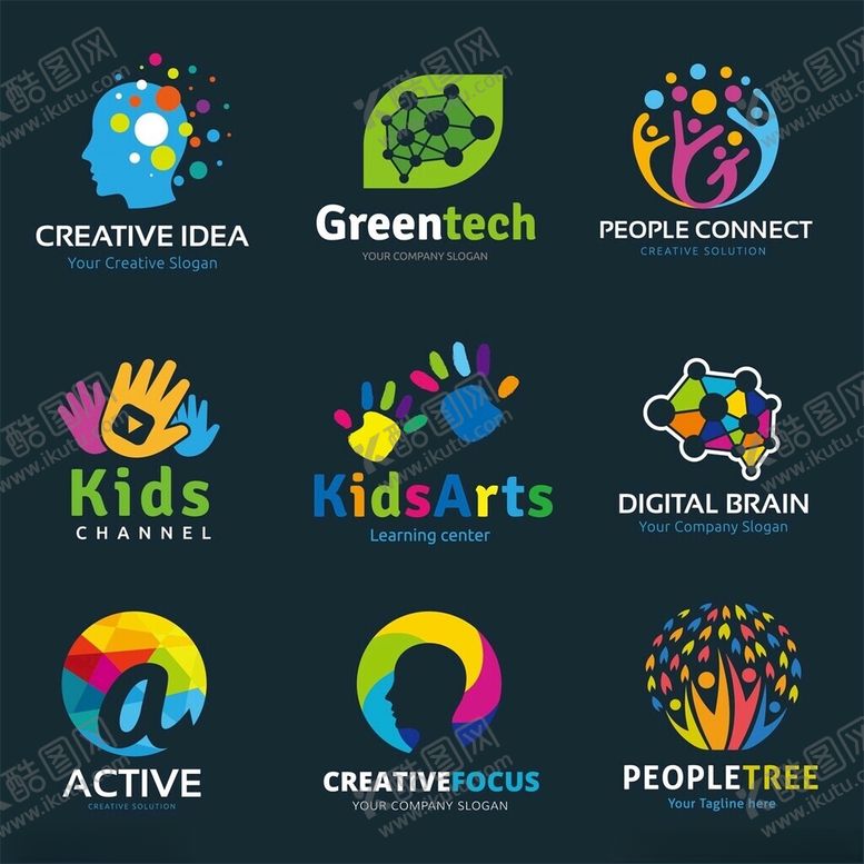编号：89253309211620057063【酷图网】源文件下载-儿童艺术相关创意标志