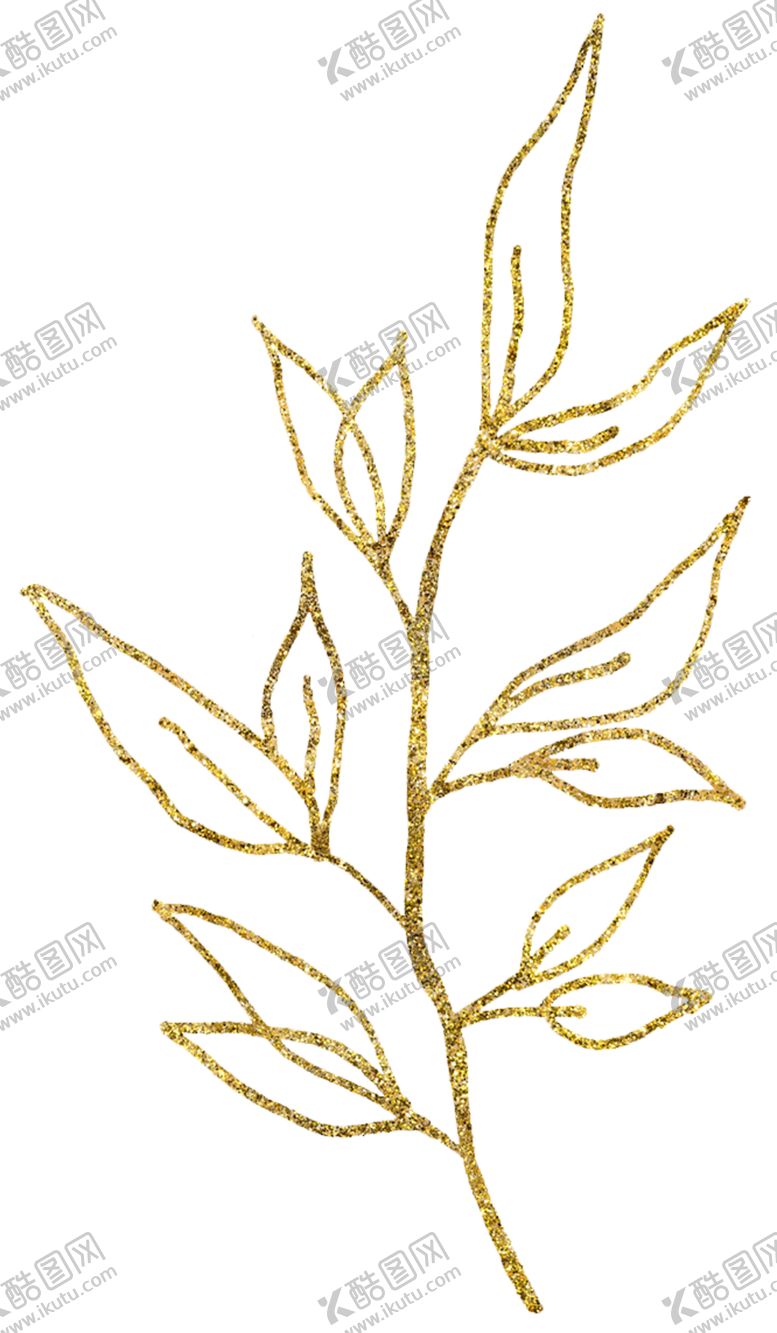 编号：33808110180956221933【酷图网】源文件下载-金色线条植物图案