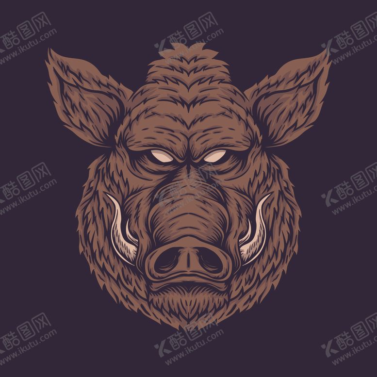 编号：38922210291606107496【酷图网】源文件下载-创意野猪头像