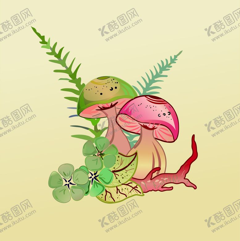 编号：45825910231647497032【酷图网】源文件下载-矢量蘑菇插画   