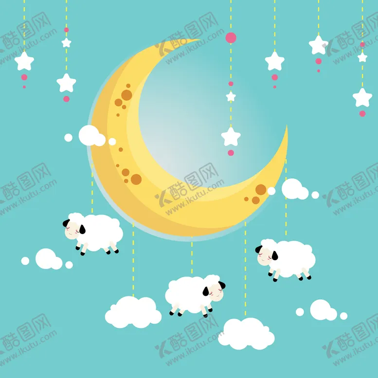 编号：92741009200243463175【酷图网】源文件下载-卡通月亮装饰画