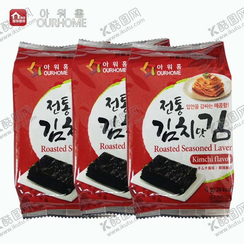 编号：70398610072342488672【酷图网】源文件下载-韩国传统海苔（泡菜味）12g