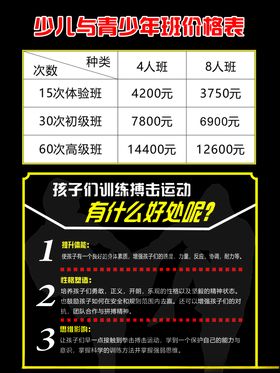 价格表