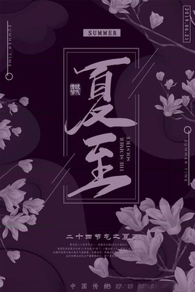 夏至海报荷花二十四节气传统节日
