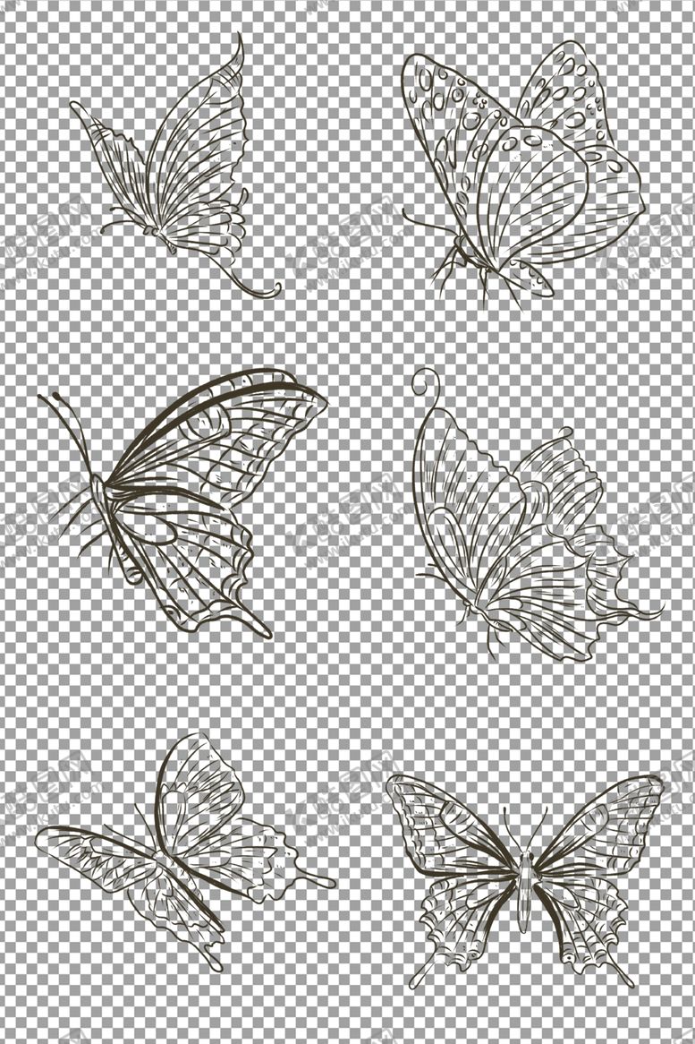 编号：49782709220224365128【酷图网】源文件下载-唯美黑白的蝴蝶