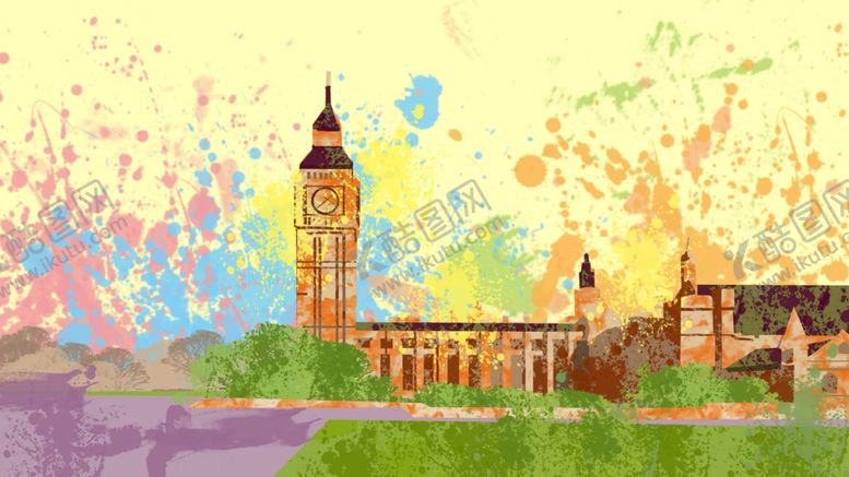 编号：45734010031124086635【酷图网】源文件下载-哈弗大学古典建筑水彩画插画