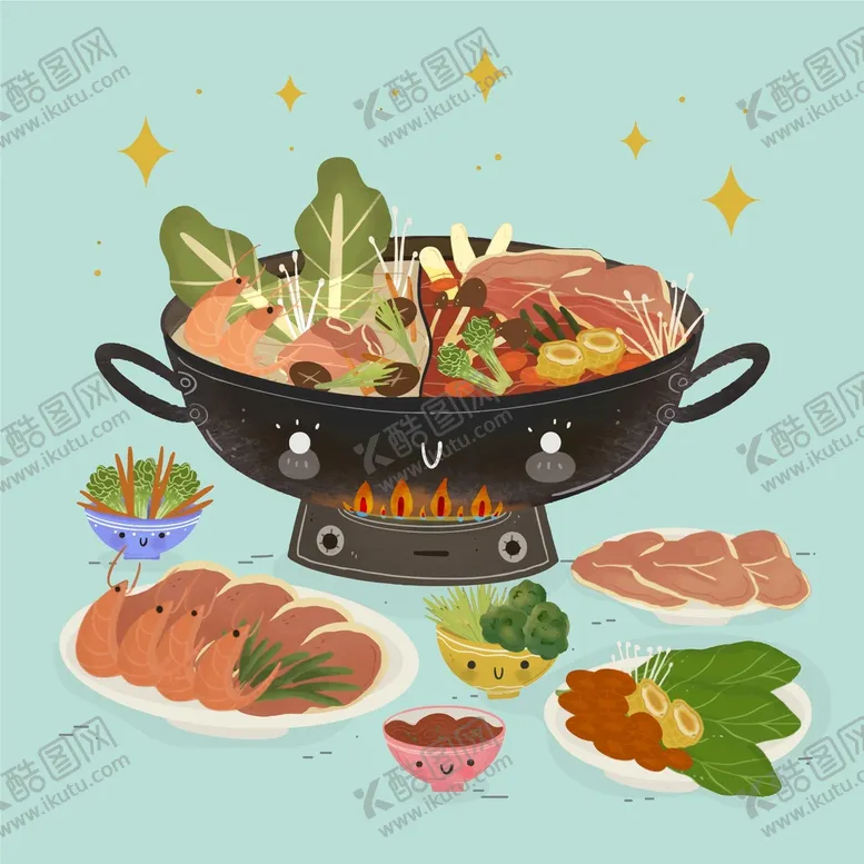 编号：09758209290234528513【酷图网】源文件下载-火锅创意主题插画