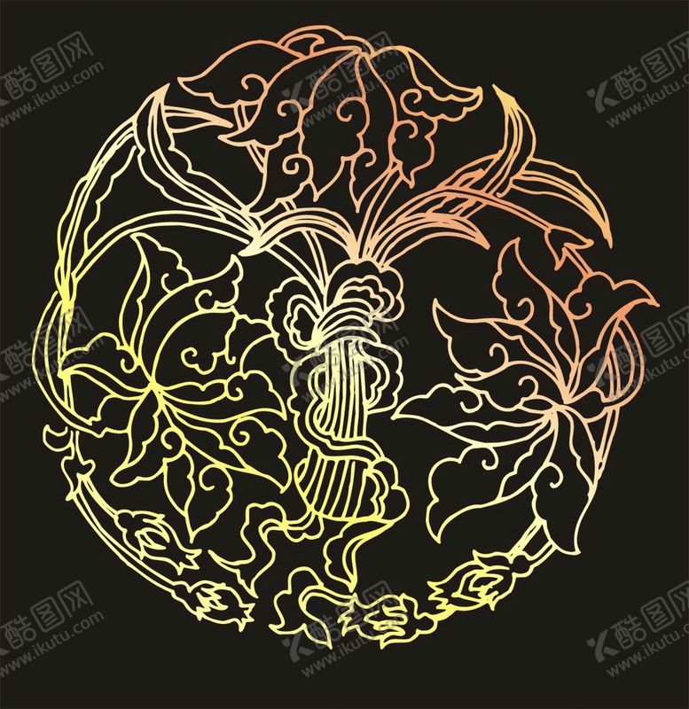 编号：64752001310039477833【酷图网】源文件下载-圆形传统花纹