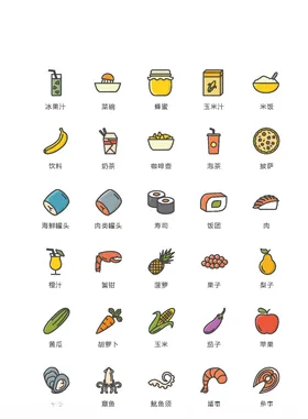 美食图标食品图标餐饮图标