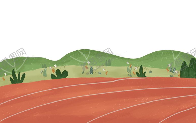 编号：33302510031938248782【酷图网】源文件下载-操场体育跑道插画卡通素材
