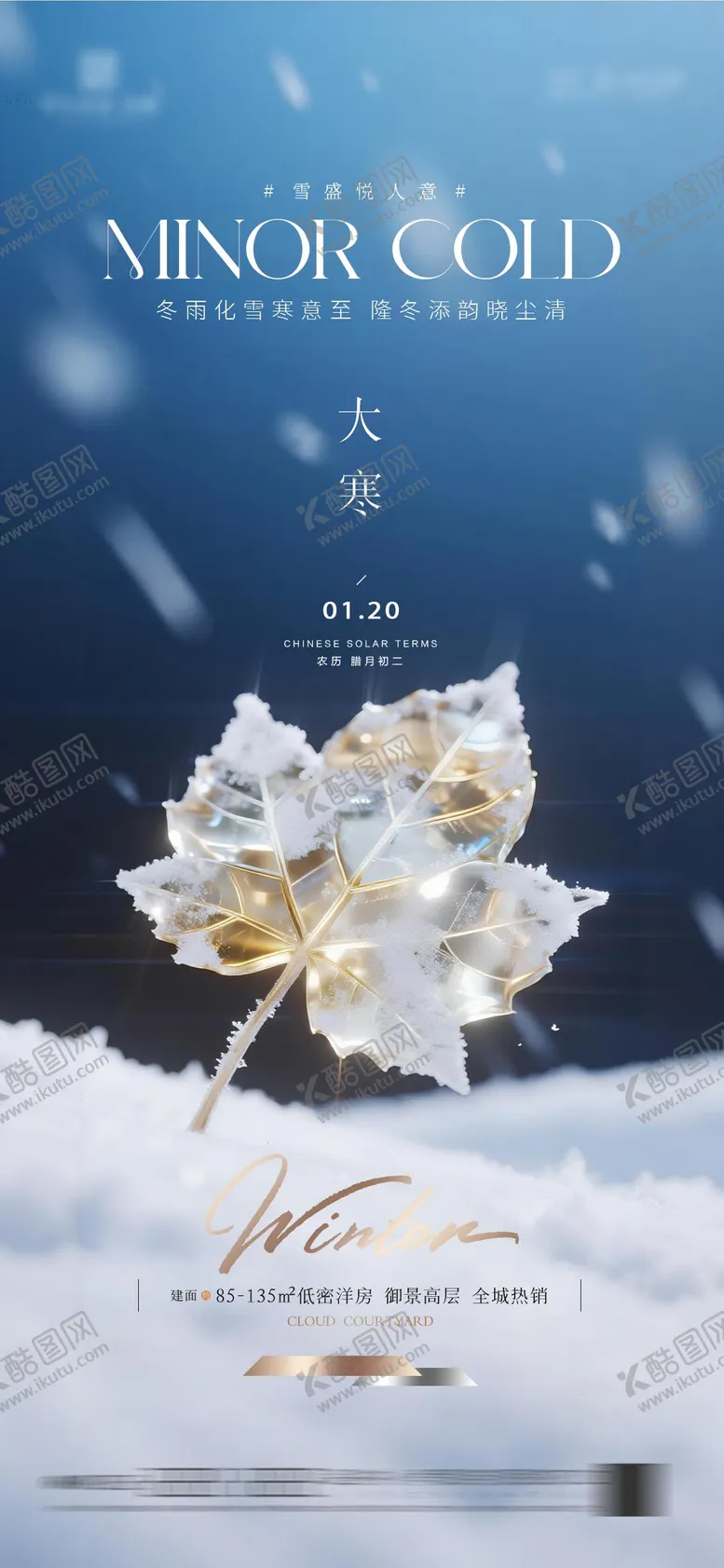 编号：63147001070208339679【酷图网】源文件下载-大寒质感节气海报