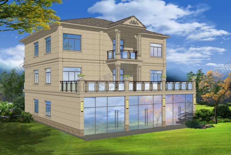 编号：89150809121417157562【酷图网】源文件下载-别墅园林外观豪宅景观设计