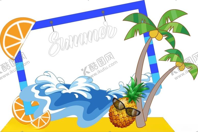 编号：90866504051121558743【酷图网】源文件下载-夏日海滩度假风情插画