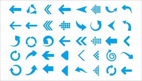 多样蓝色箭头图标集合