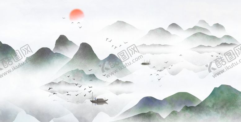 编号：92041410070432508787【酷图网】源文件下载-水墨山水