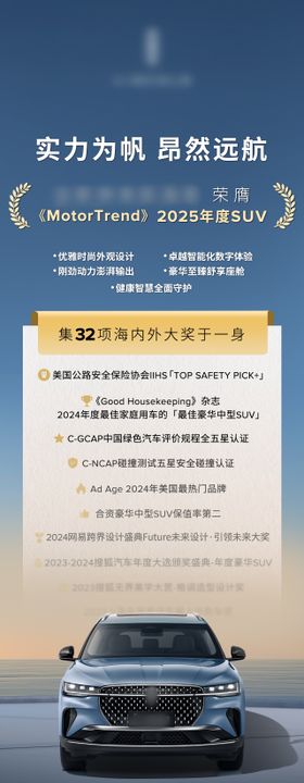 汽车获得奖项海报长图