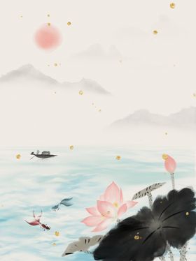 彩色山水