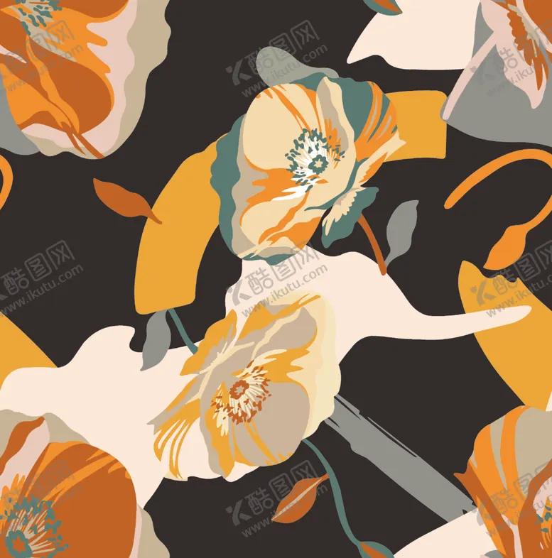 编号：26406904281803257971【酷图网】源文件下载-抽象花卉图案背景设计